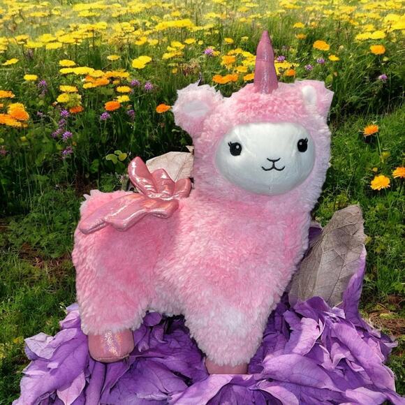 FAO Schwarz Plush Llamacorn Llama Unicorn Glow Brights Pegasus Sound Nursery 14" - Picture 2 of 13